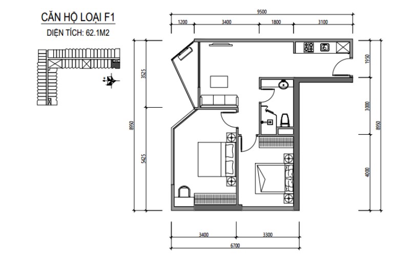 Mô hình căn hộ dự án Apec Mandala Huế