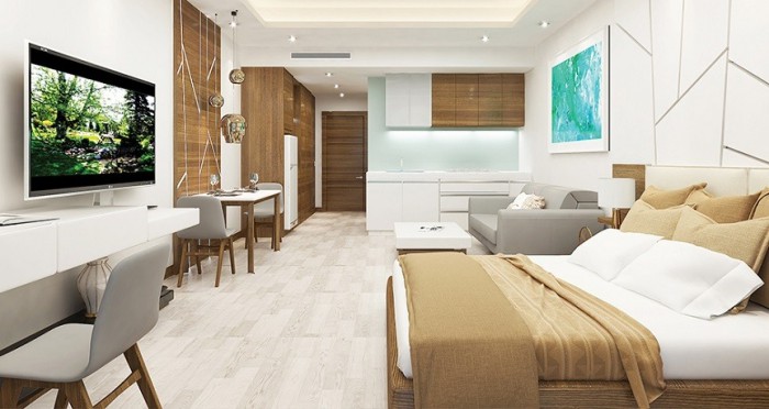 Căn hộ studio có diện tích khá nhỏ